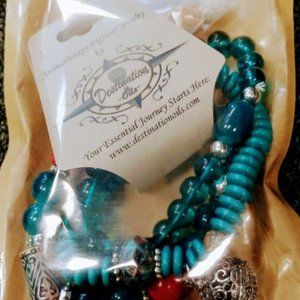 Turquoise Blue Trio Essential Oil Diffuser Bracelet